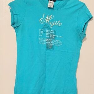 Guess Turquoise Tee with Silver Accents